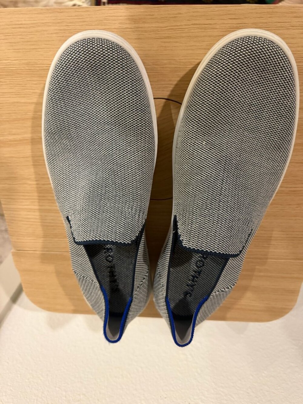 Rothy's The Sneaker Slip-On — Grey Micro-Check Knit, Women's 11.5